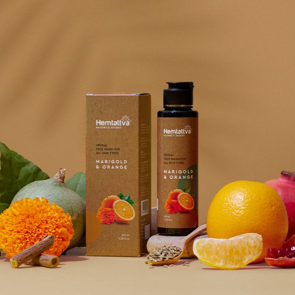 Herbal Face Wash for All Skin Types - Marigold & Orange